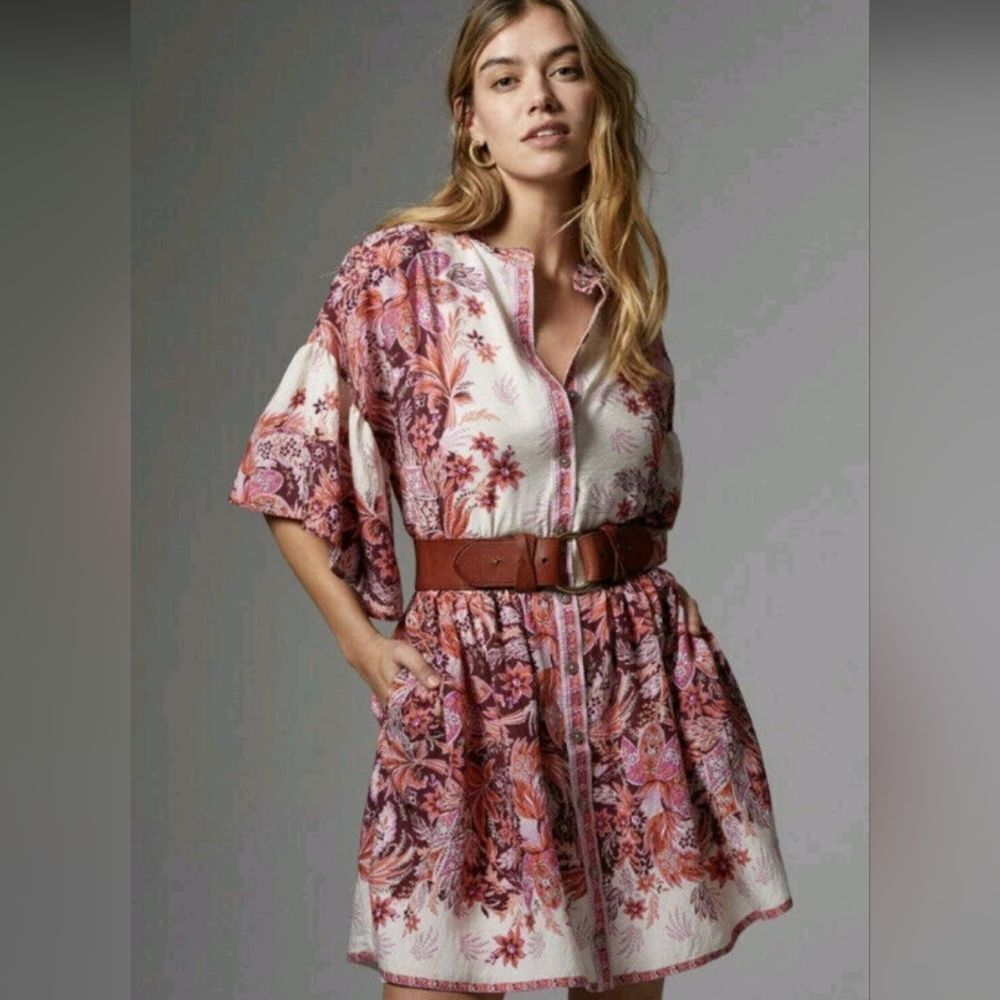 Anthropologie Floral Gardencore Cottagecore Romantic Feminine Dreamy Dress S